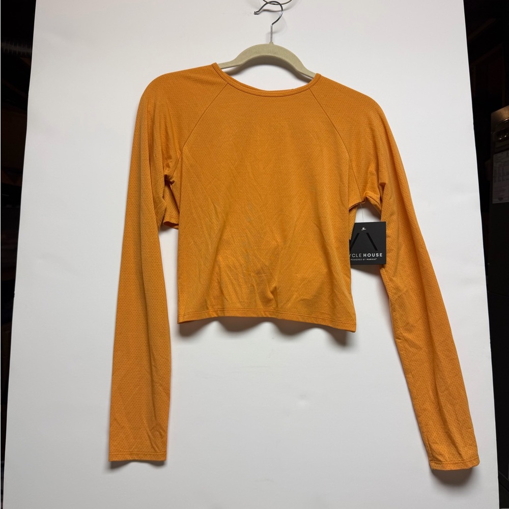 NWT Marika Cycle House Vibrant Burnt Orange Long Sleeve Athletic Top